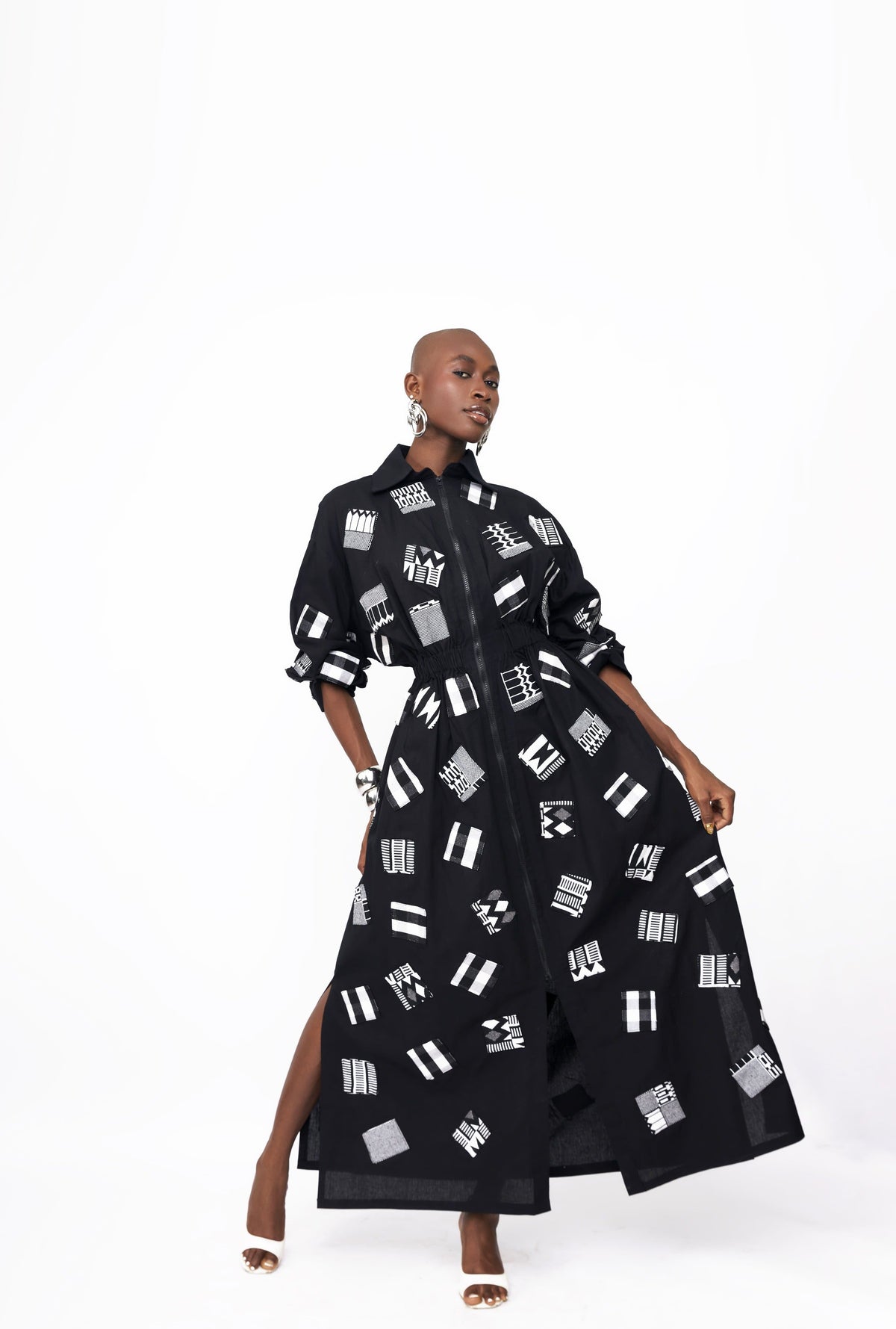 Dita Trench Dress - Black - Hertunba